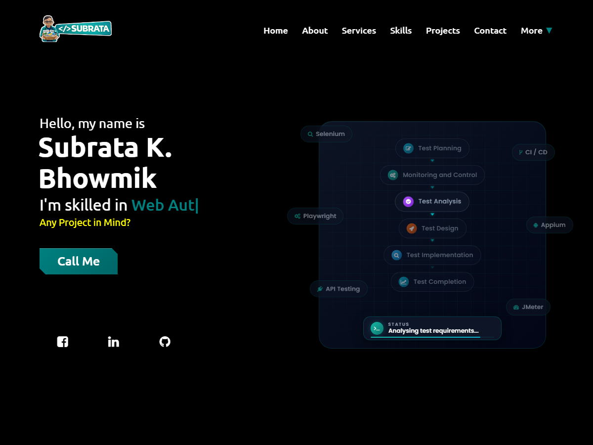 Subrata.tech developer portfolio